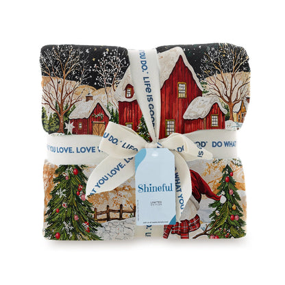 Shineful Fleece Blanket Snowman's Christmas Dream