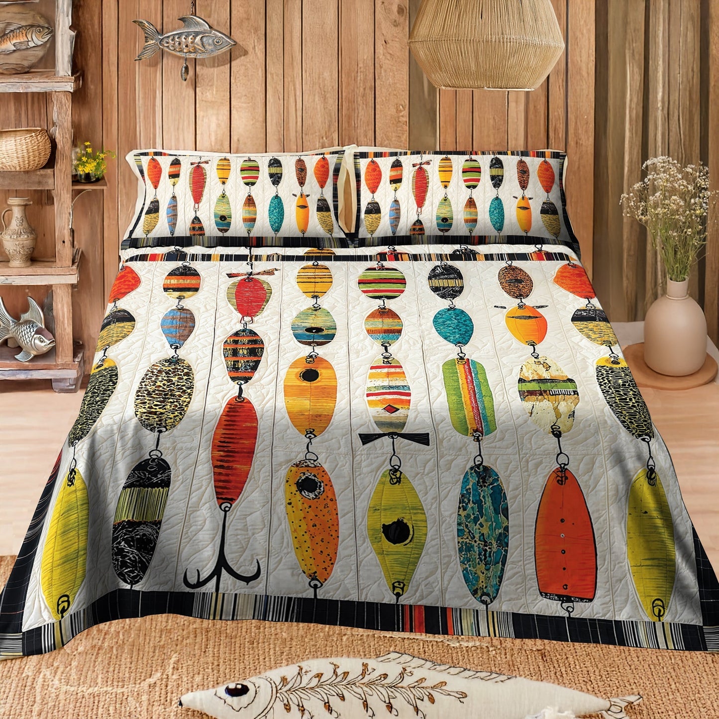 Shineful 4-Piece Bed Sheet Set - Fishing Big Catch