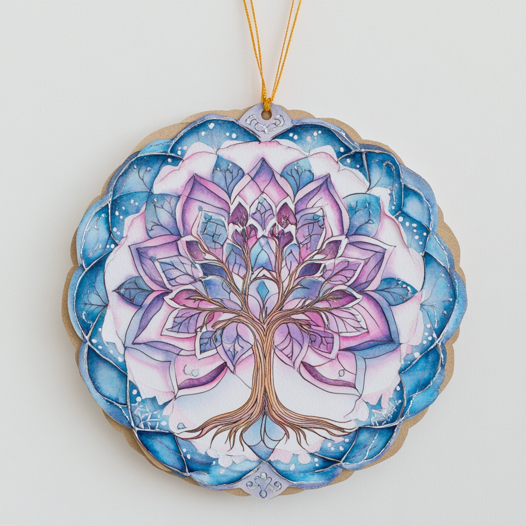 Shineful 2D Acrylic Ornament - Serenity Tree of Life Mandala