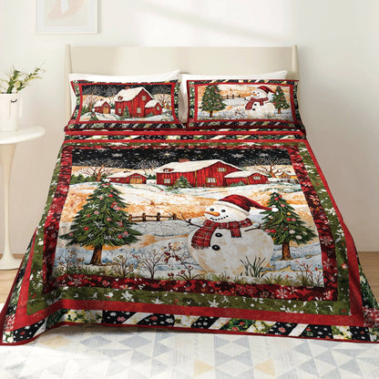 Shineful 4-Piece Bed Sheet Set - Snowman's Christmas Dream