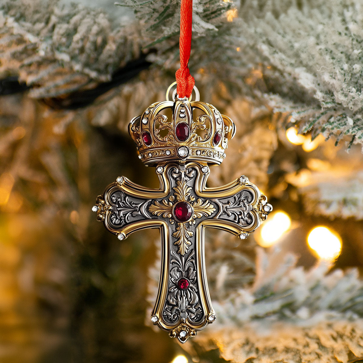 Shineful 2D Acrylic Ornament - Cross And Crown