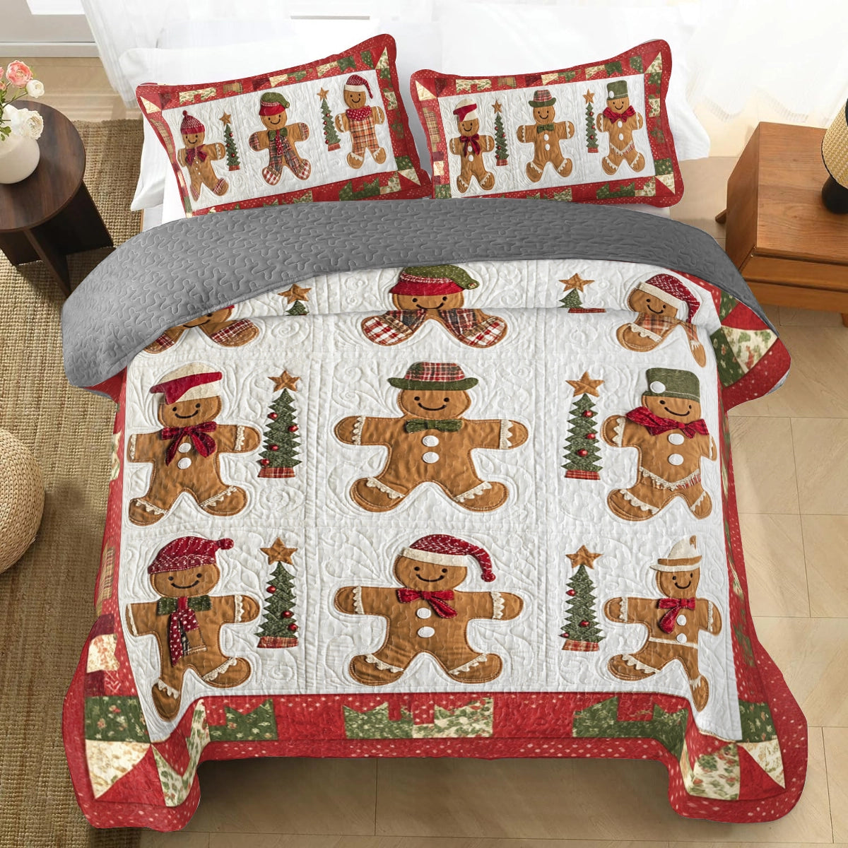 Shineful All Season Quilt 3-Piece Set Gingerbread Delight