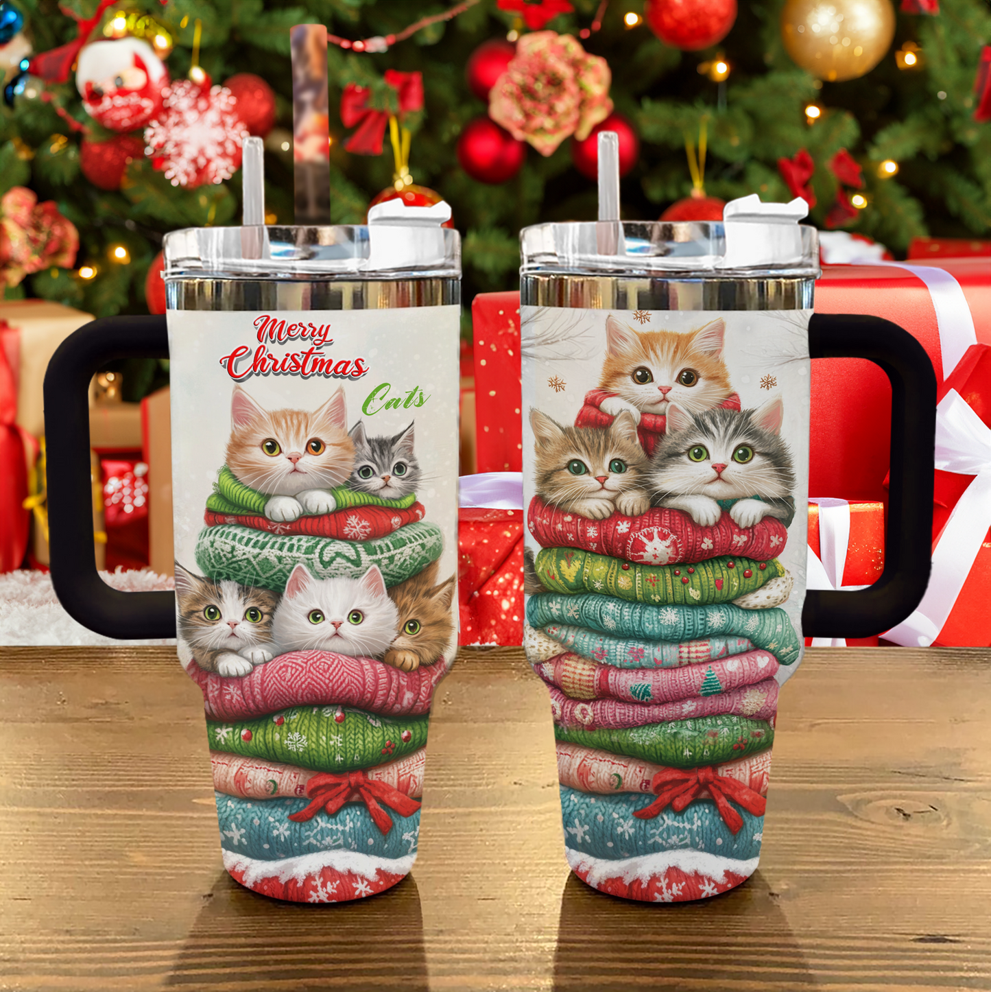 Shineful Tumbler Meowy Christmas