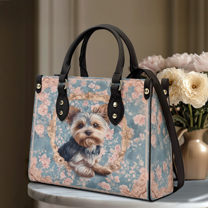 Shineful Leather Bag Yorkie Blossom Elegance