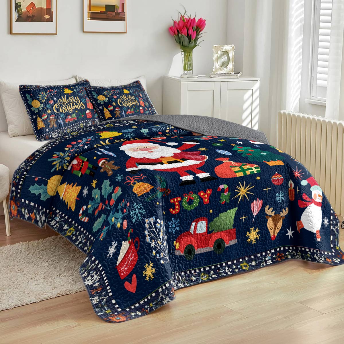 Shineful All Season Quilt 3-Piece Set Christmas Festive Cheer