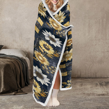 Shineful Wearable Hooded Blanket - Inelegance Sunflowers