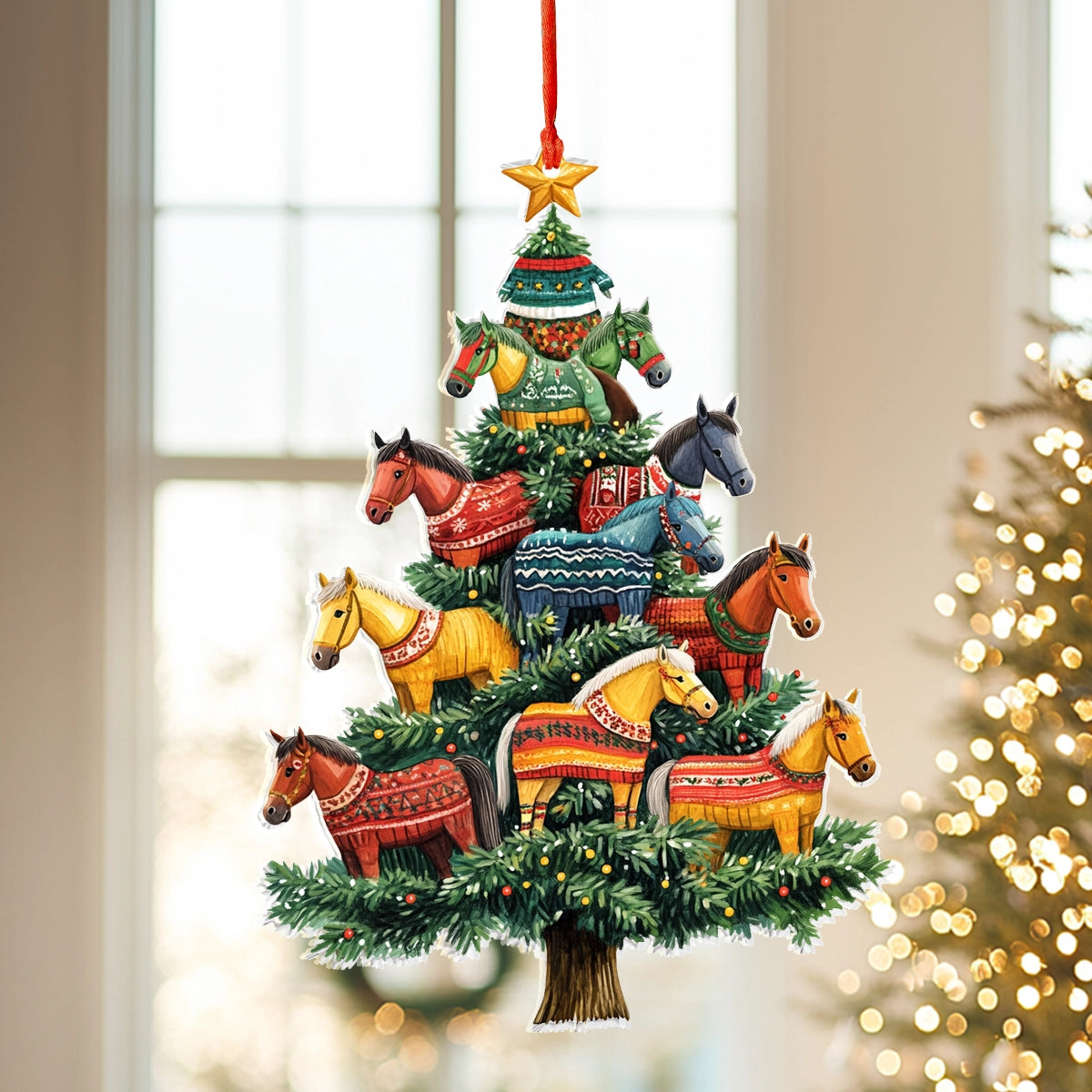 Shineful 2D Acrylic Ornament Festive Carousel Tree