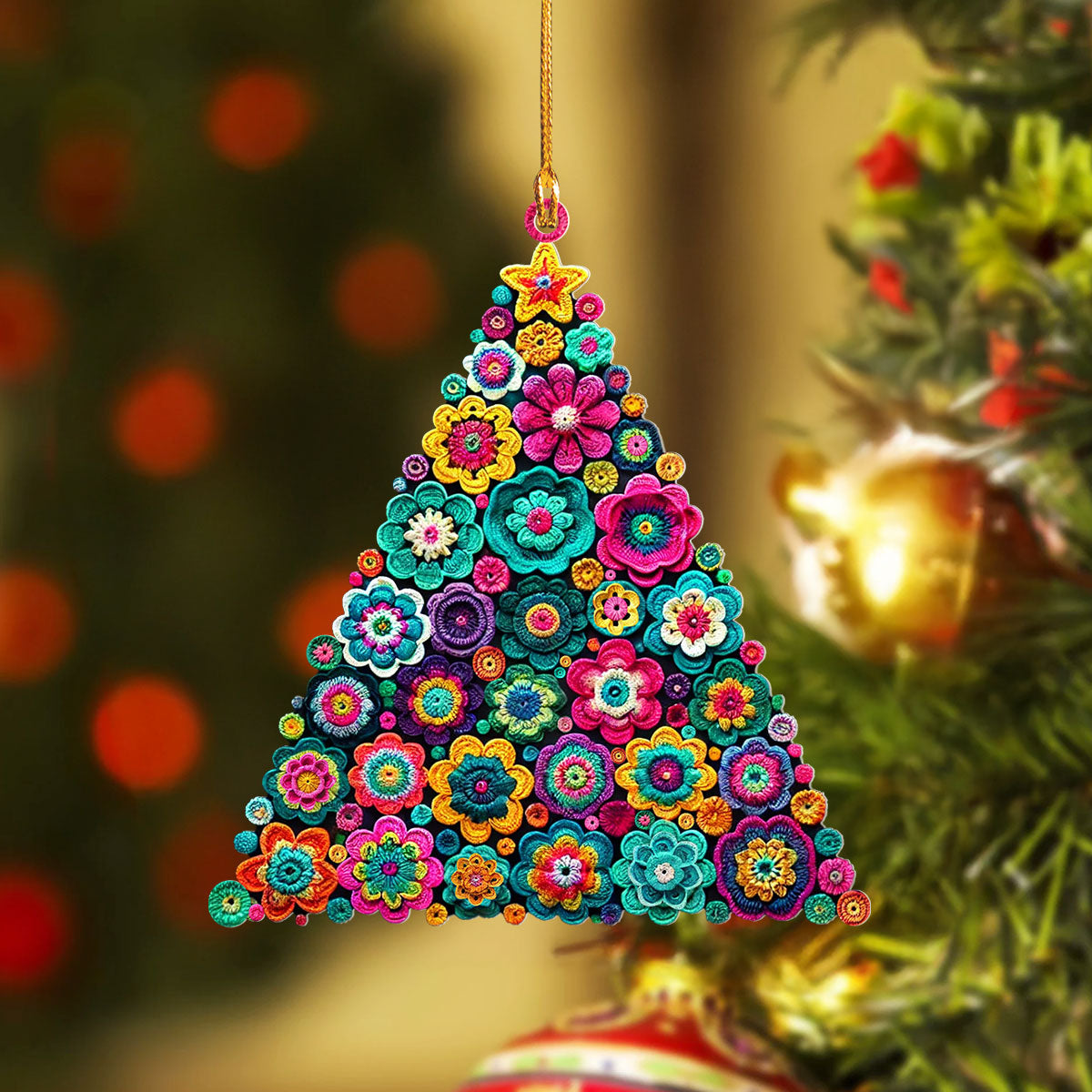 Shineful 2D Acrylic Ornament Crochet Christmas Tree