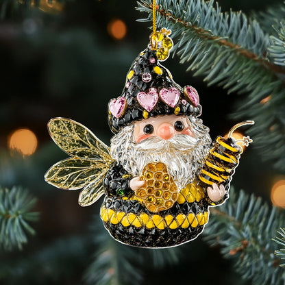 Shineful 2D Acrylic Ornament Bee Santa Festive Buzz of Joy