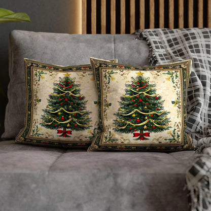 Shineful 2D Print Cushion Cover, Pillowcase, Pillows Covers - Classic Christmas Tree