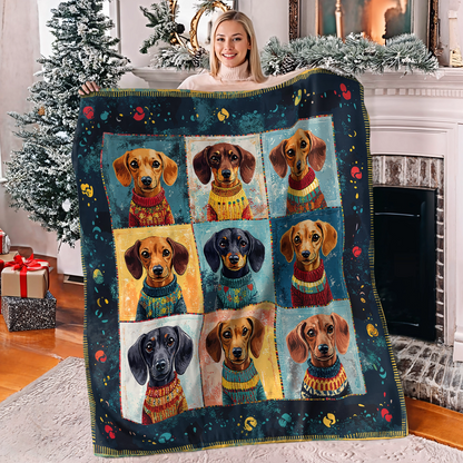 Shineful Fleece Blanket Retro Dachshund