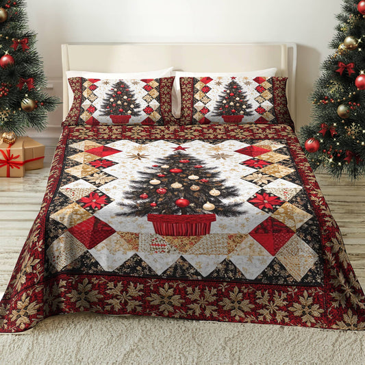 Shineful 4-Piece Bed Sheet Set Christmas Tree