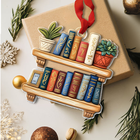 Shineful 2D Acrylic Ornament - Cozy Bookshelf