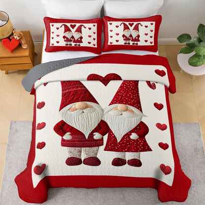 Shineful All Season Quilt 3-teiliges Set Cozy Gnome Love 