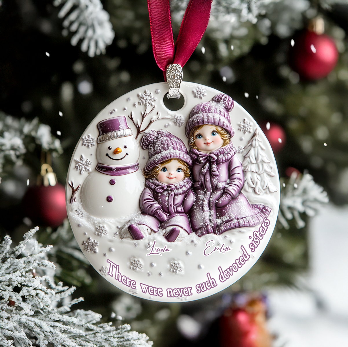 Shineful Personalized 2D Acrylic Ornament Sisters Bond That Lasts