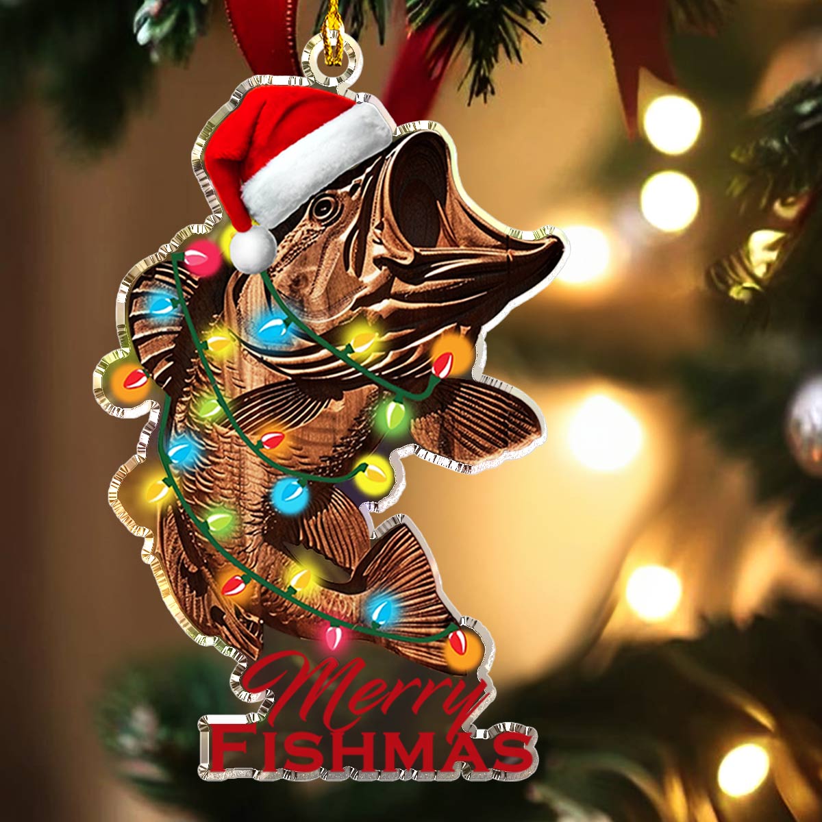 Shineful 2D Acrylic Ornament Stunning Merry Fishmas