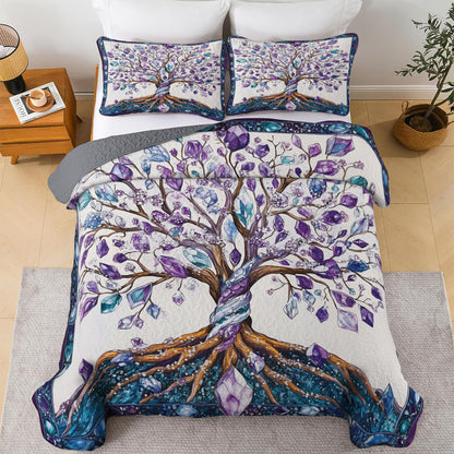 Shineful All Season Quilt 3-Piece Set - Crystal Tree of Life