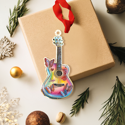 Shineful Personalized 2D Acrylic Ornament Butterfly Melody Guitar