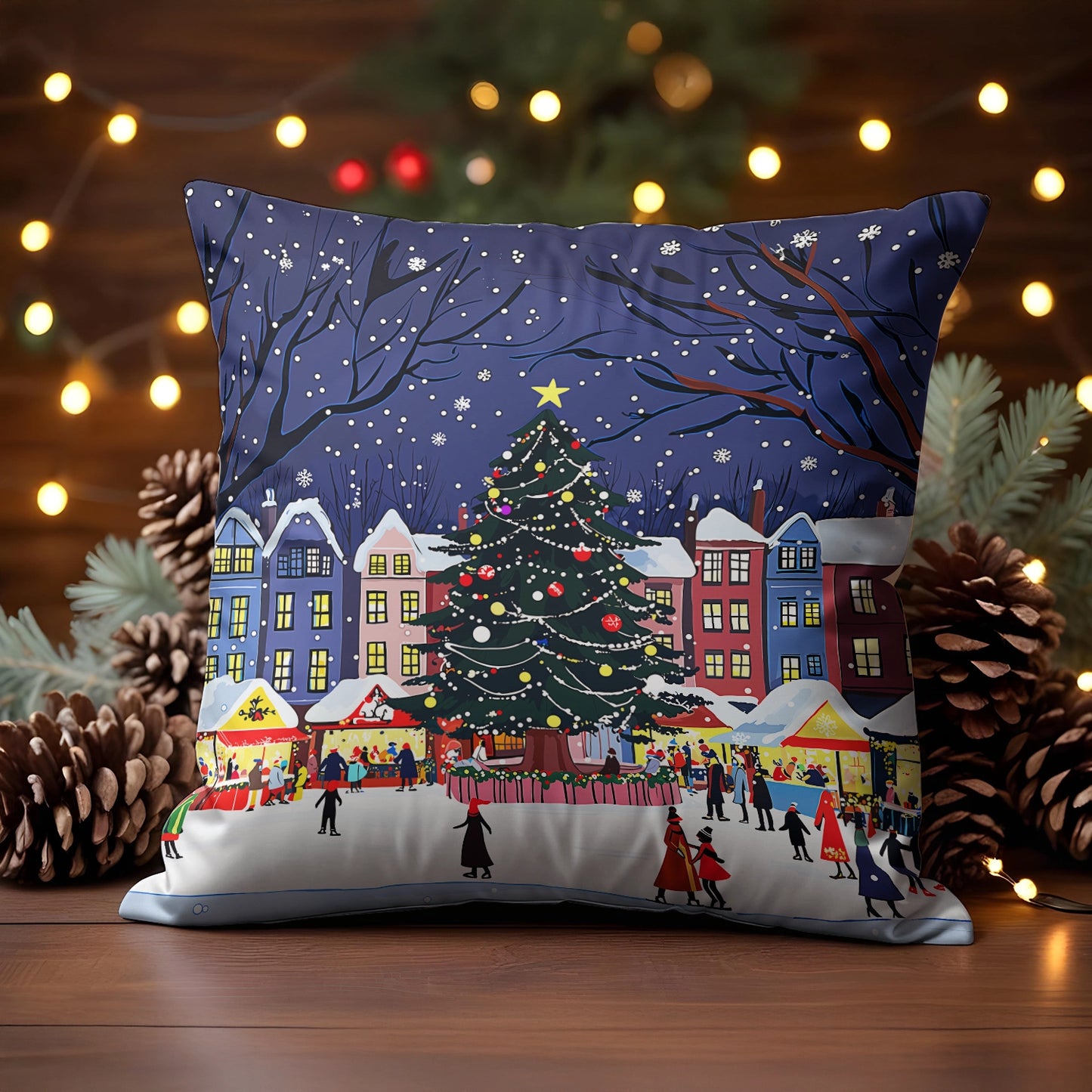 Shineful 2D Print Cushion Cover, Pillowcase, Pillows Covers - Christmas Market