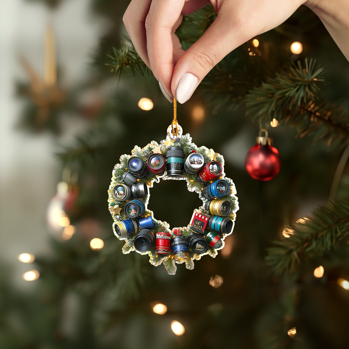 Shineful 2D Acrylic Ornament Camera Lens Wreath