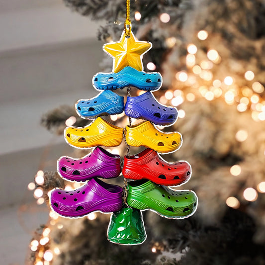 Shineful 2D Acrylic Ornament Nurse Croc Christmas Tree