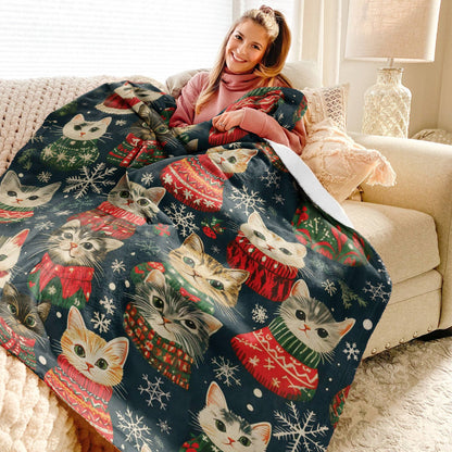 Couverture polaire brillante Meowy Catmas