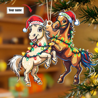 Glänzendes 2D-Acryl-Ornament – ​​personalisiertes Horse-mas Cheer 