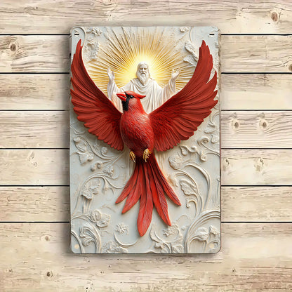 Shineful 2D Metal Sign Cardinal's Divine Flight