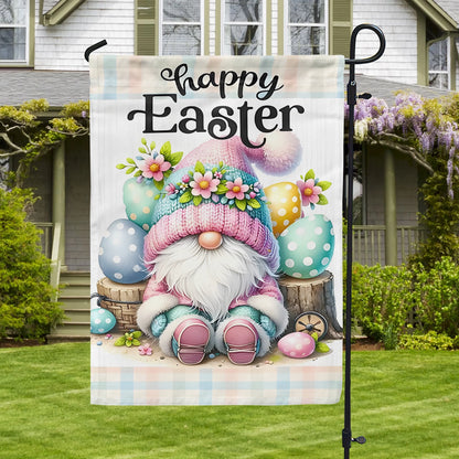 Shineful Garden Flag 12" x 18" Gnome Bunny Bliss