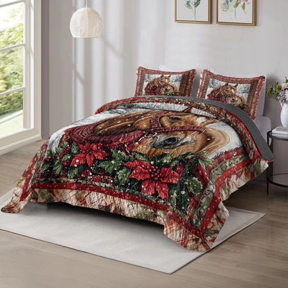 Shineful All Season Quilt 3-teiliges Set - Rustikales, elegantes Pferd