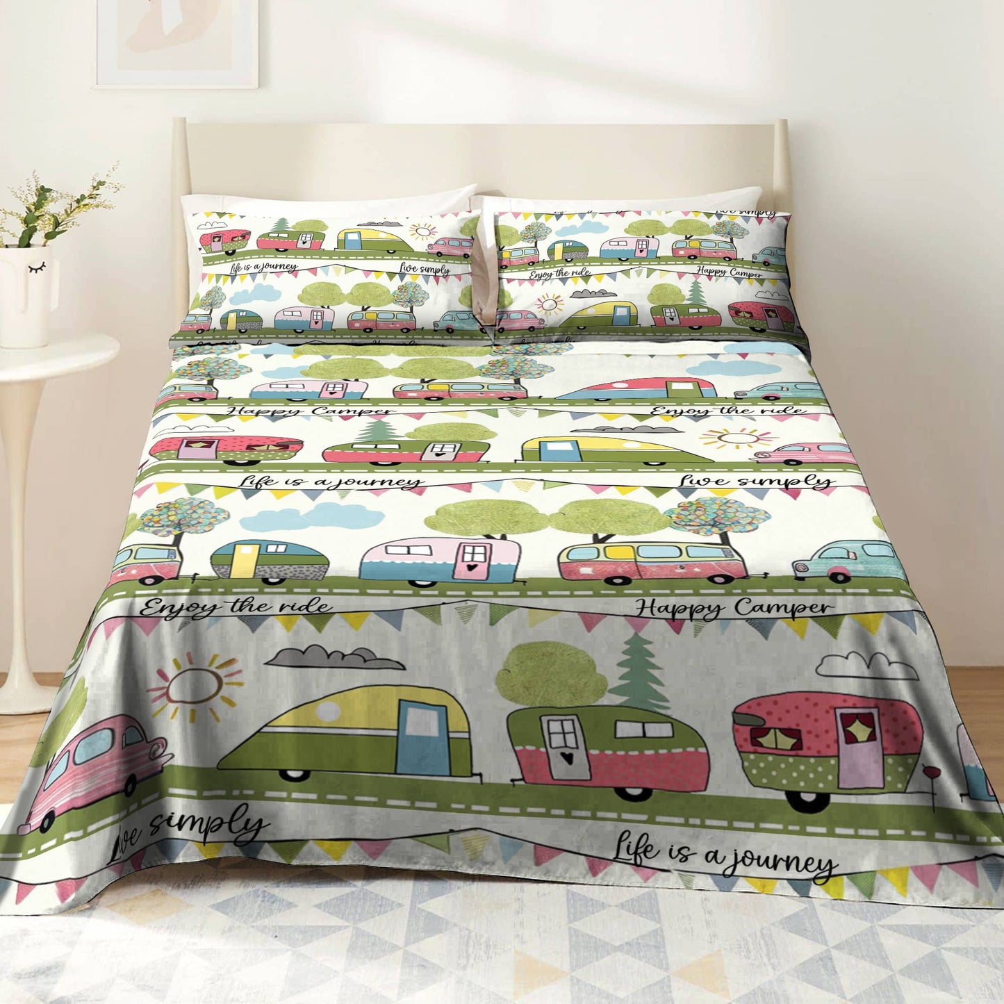 Shineful 4-Piece Bed Sheet Set Enjoy The Ride