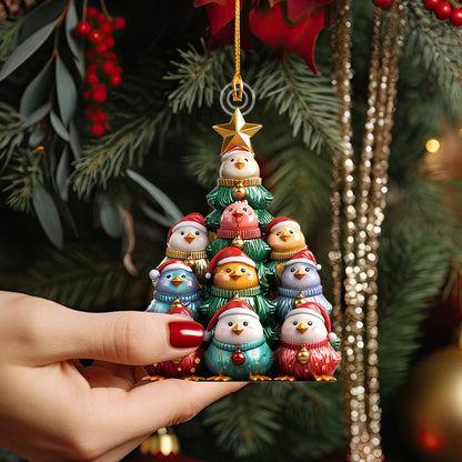 Shineful 2D Acrylic Ornament Chicken Christmas Tree