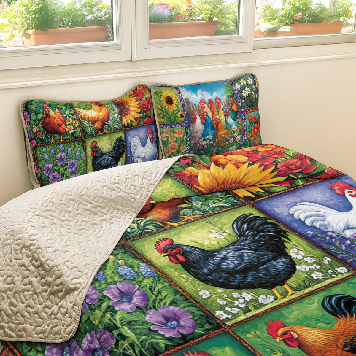 Shineful All Season Quilt 3-Piece Set Cluck 'n' Cozy