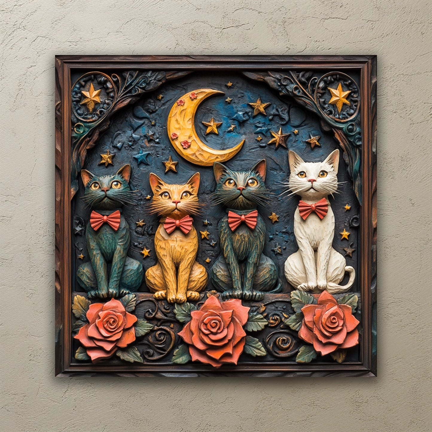 Shineful 2D Metal Sign Moonlit Feline Charm