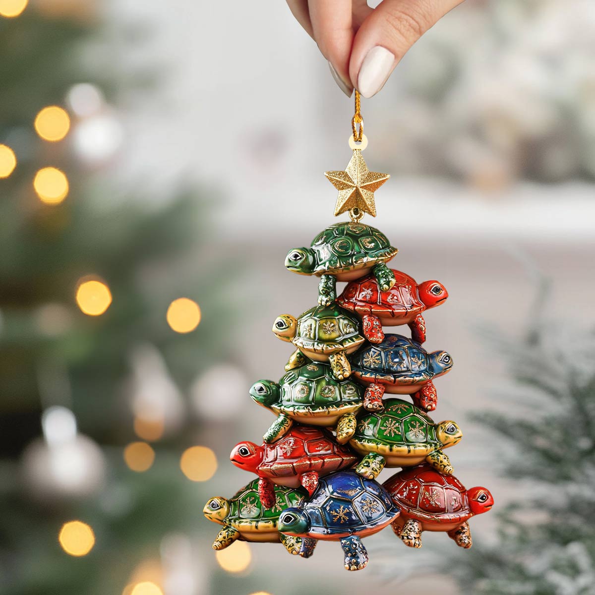 Shineful 2D Acrylic Ornament Turtley Merry Christmas Tree