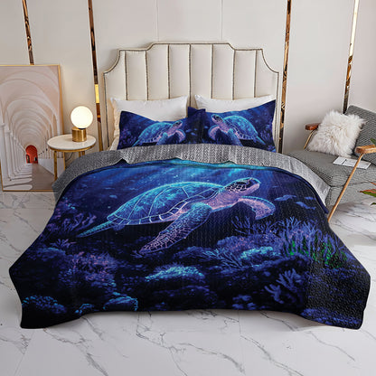 Shineful All Season Quilt 3-Piece Set Deep Sea Serenade