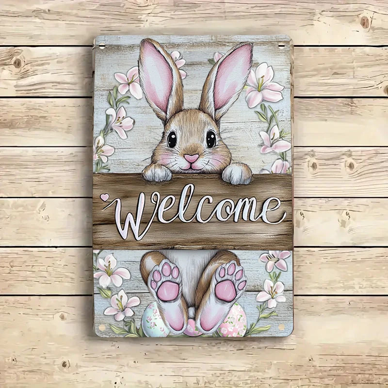 Shineful 2D Metal Sign Easter Welcome