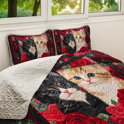 Shineful All Season Quilt 3-teiliges Set Cat Purrfect Rose Companions