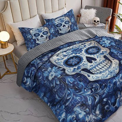 Shineful All Season Quilt 3-teiliges Set - Celestial Skull Elegance