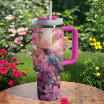 Shineful Tumbler Floral Hummingbird Springtime