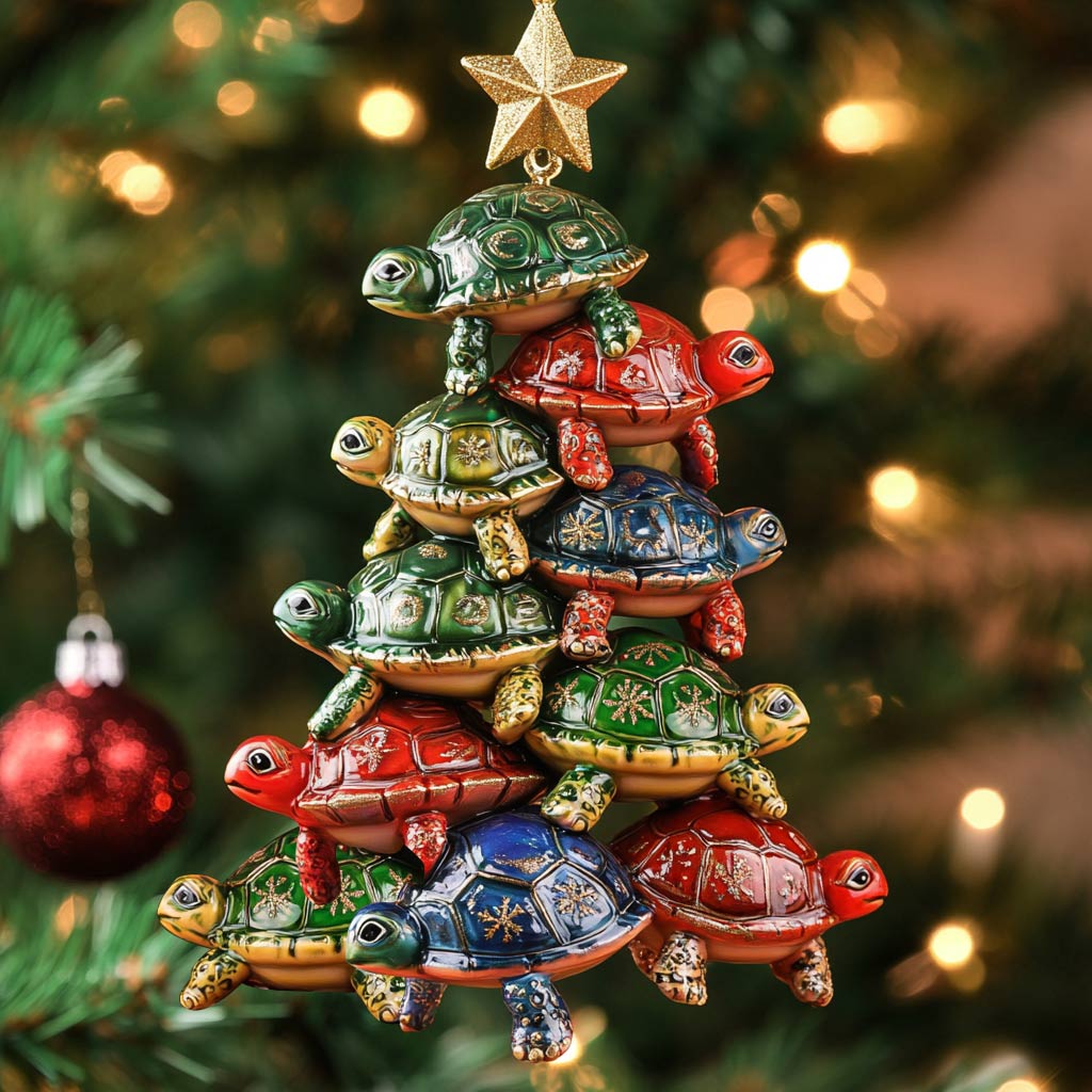 Shineful 2D Acrylic Ornament Turtley Merry Christmas Tree