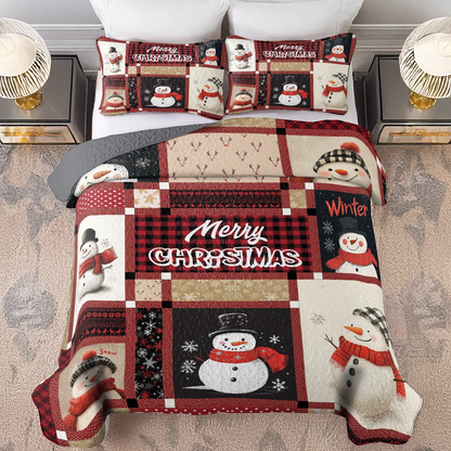 Shineful All Season Quilt 3-Piece Set - Frosty Christmas Cheer