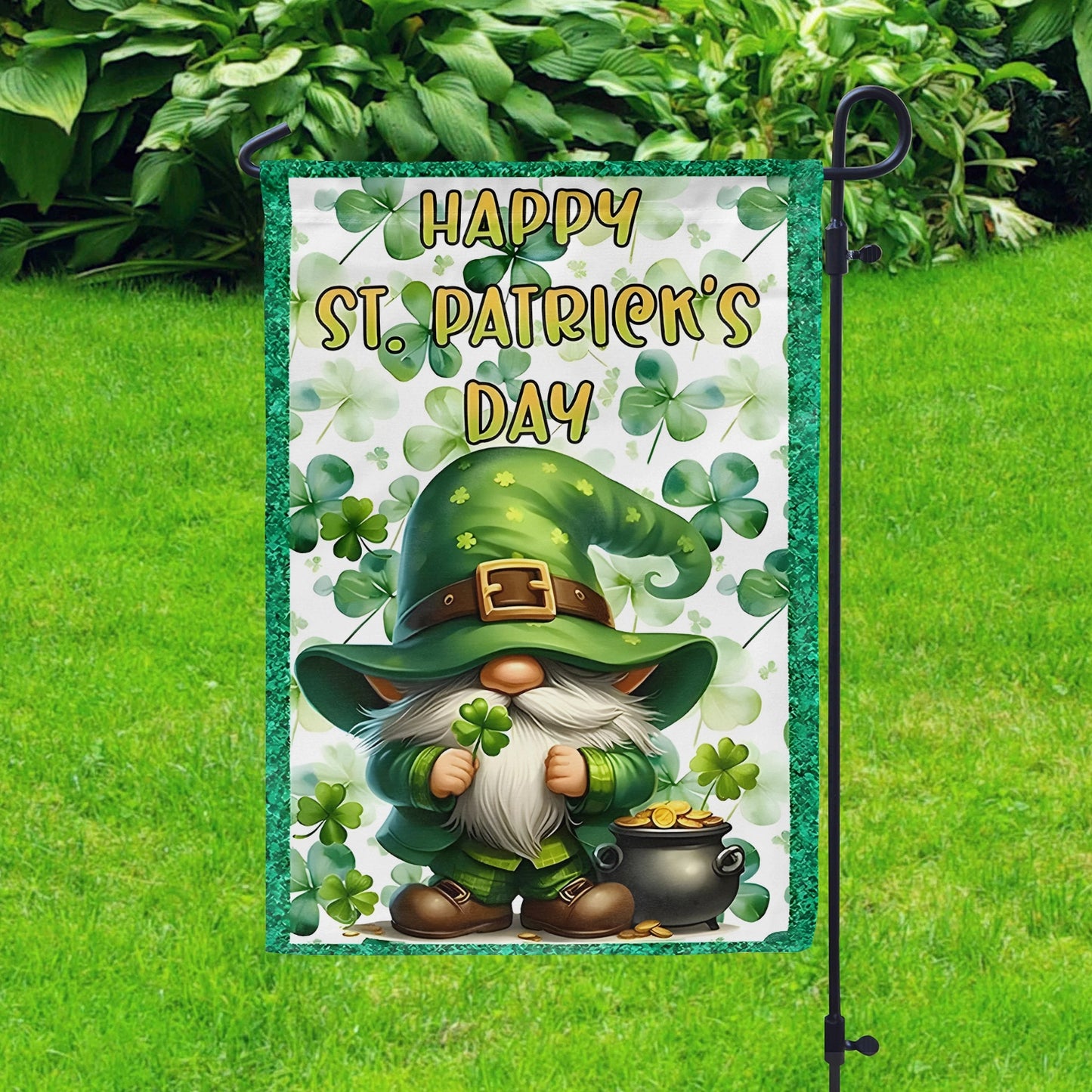 Shineful Garden Flag 12" x 18" Irish Charm Gnome