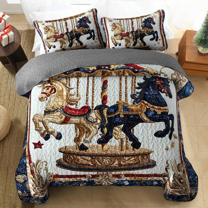 Shineful All Season Quilt 3-Piece Set - Holiday Carousel Dreams