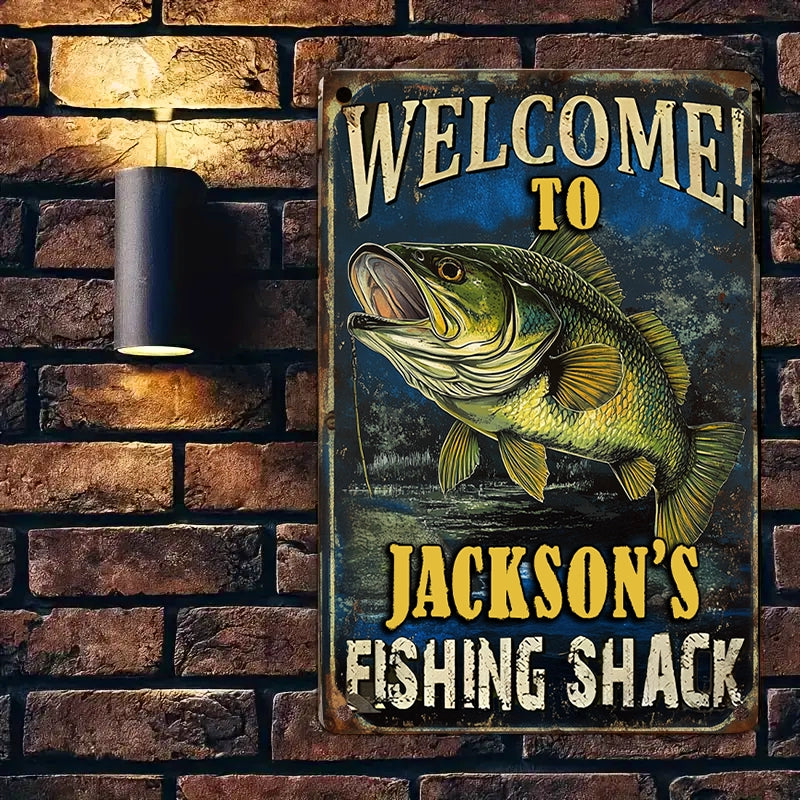 Shineful 2D Metal Sign Personalized Bass Shack