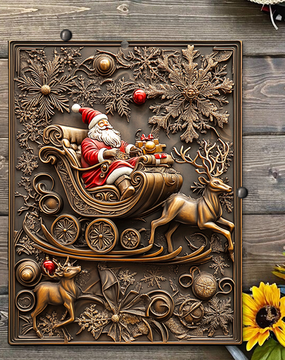 Shineful 2D Metal Sign Santa's Merry Journey