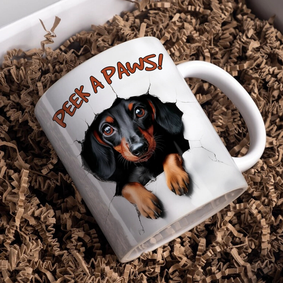 Shineful Ceramic Mug Peek-a-Boo Dachshund