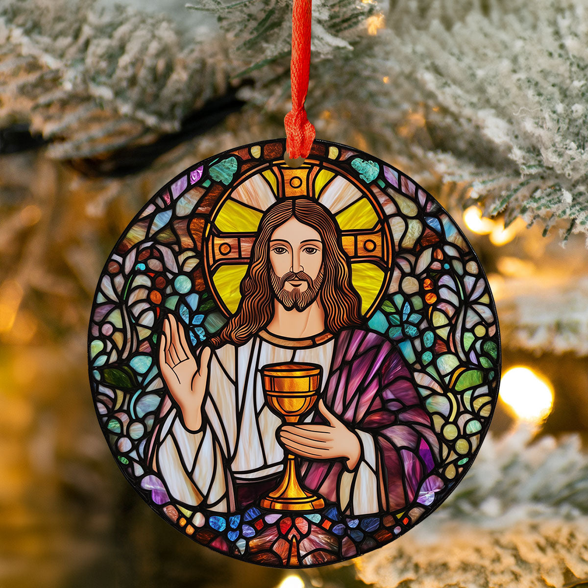 Shineful 2D Acrylic Ornament - Stained Glass Savior