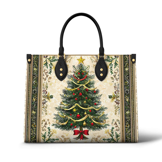 Glänzende Ledertasche Classic Weihnachtsbaum