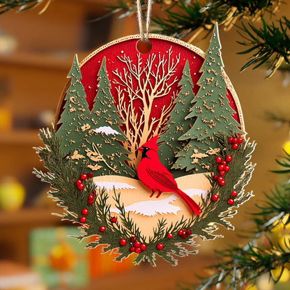 Shineful 2D Acrylic Ornament - Evergreen Cardinal